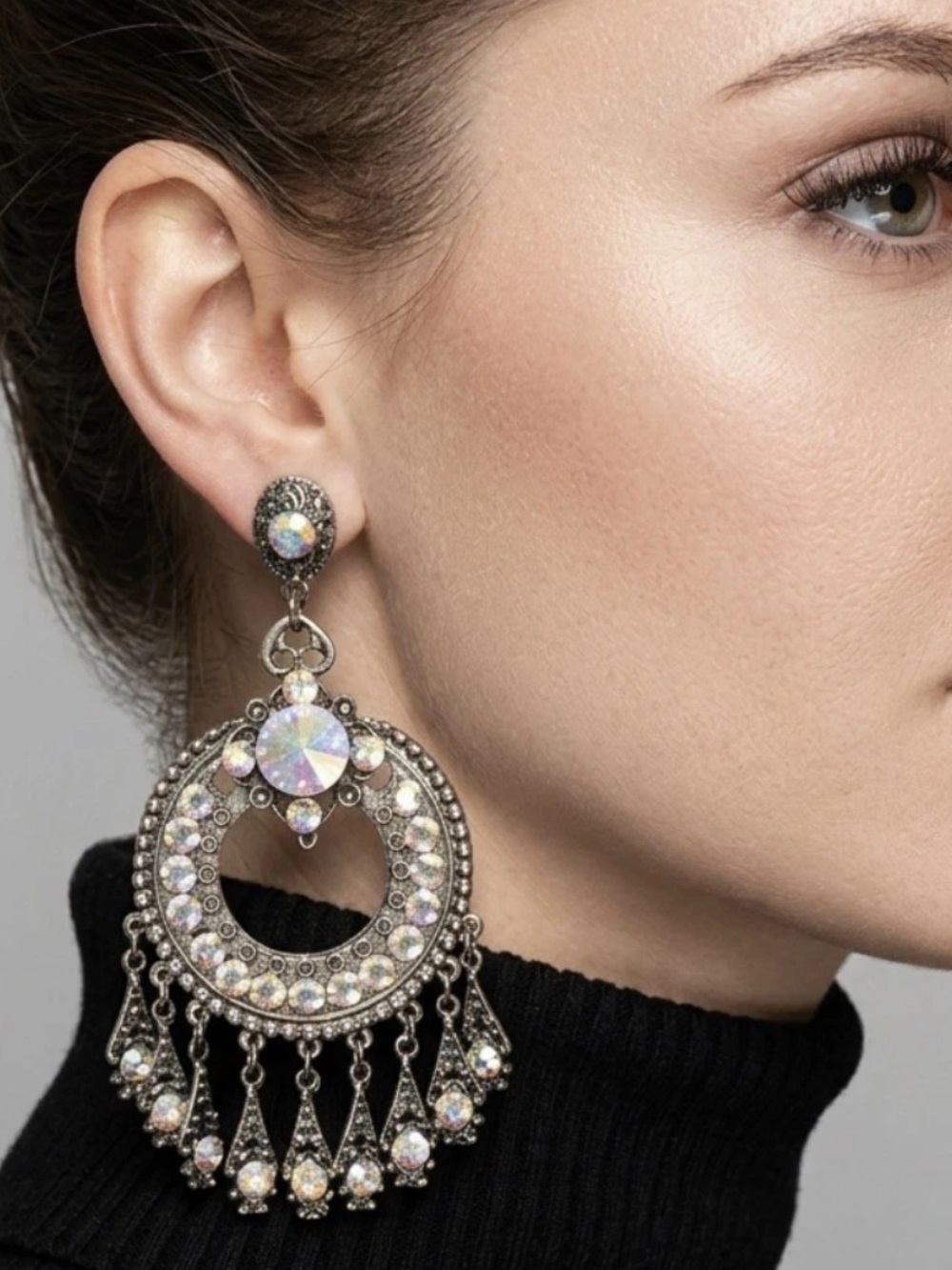 Chandelier rhinestone earrings